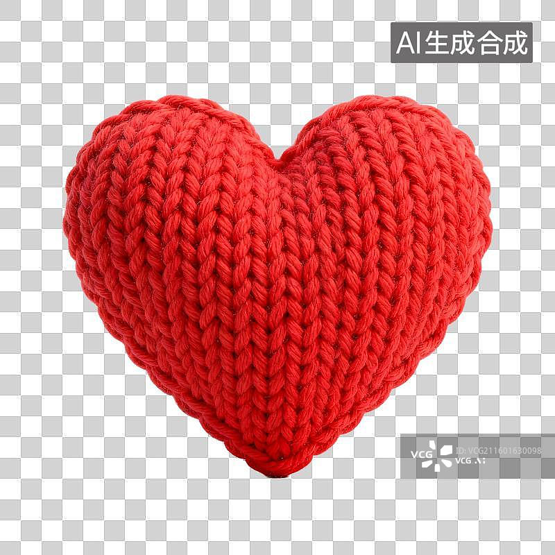 【AI数字艺术】红色针织心形图案图片素材