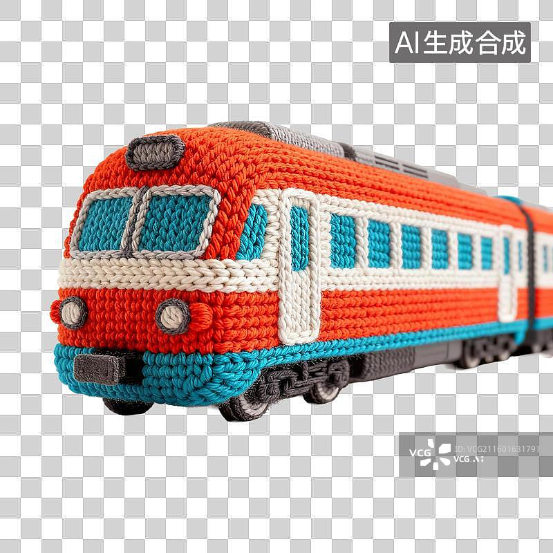 【AI数字艺术】针织火车模型图片素材