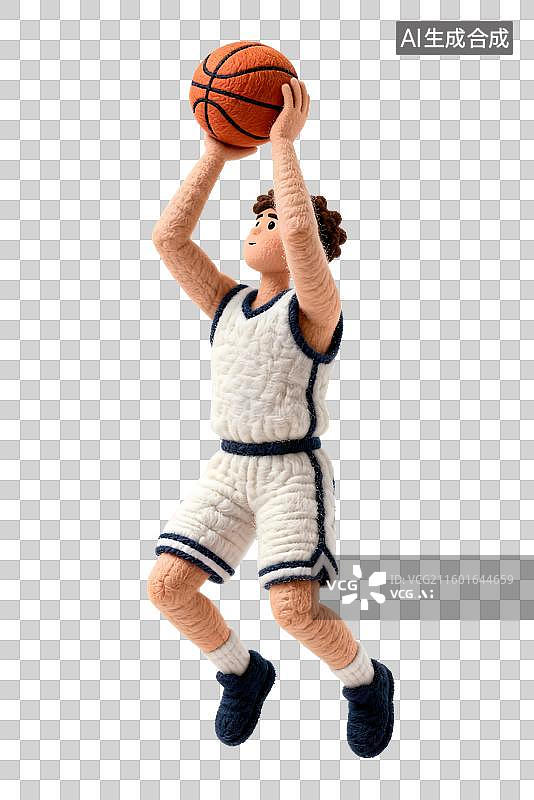 【AI数字艺术】篮球运动员跃起投篮图片素材