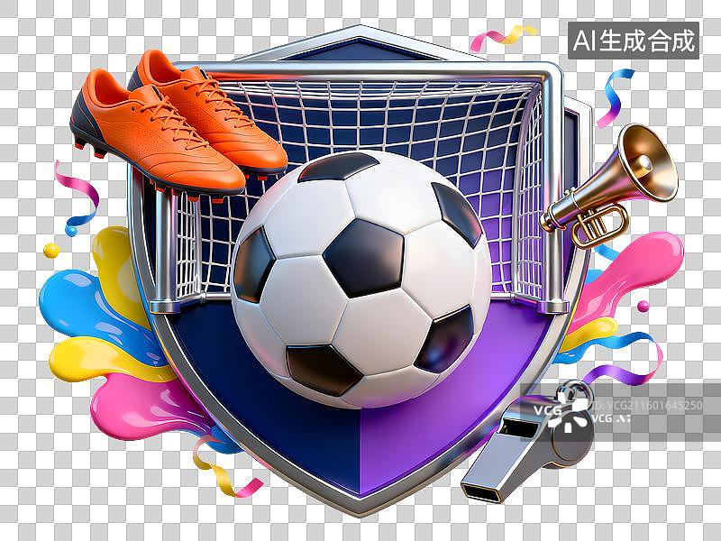 【AI数字艺术】充满活力的足球运动相关元素图片素材