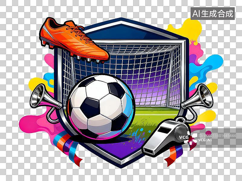 【AI数字艺术】足球元素彩色设计图图片素材