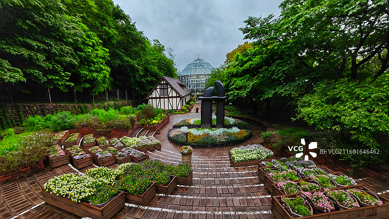 神户布引香草园是香草主题园区，可乘索道前往，香草种类丰富，能赏景、体验香草文化，是休闲观光好去处。图片素材