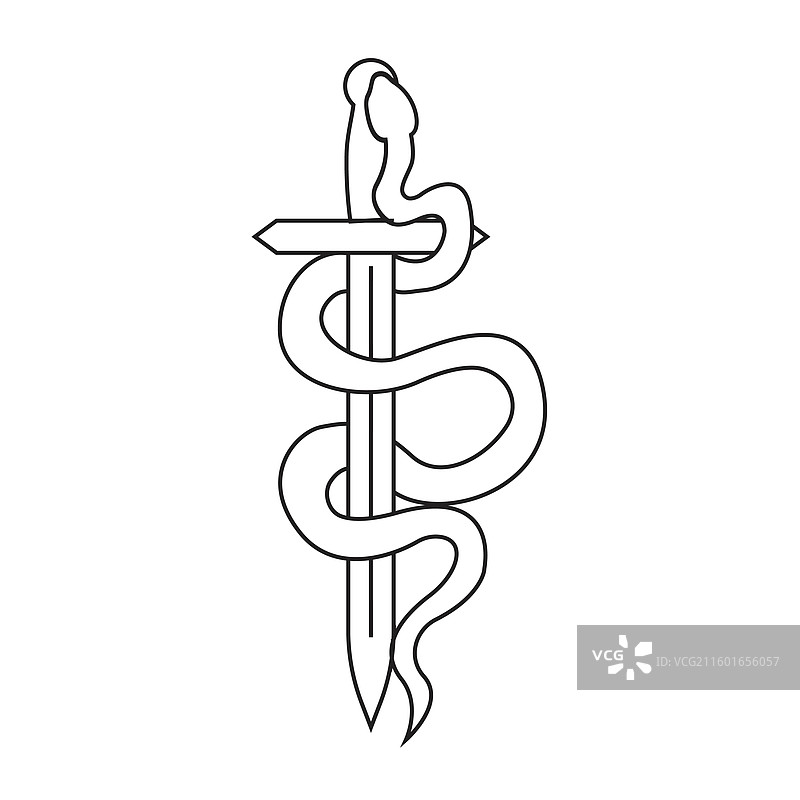 天体蛇，神秘塔罗牌或纹身图案图片素材