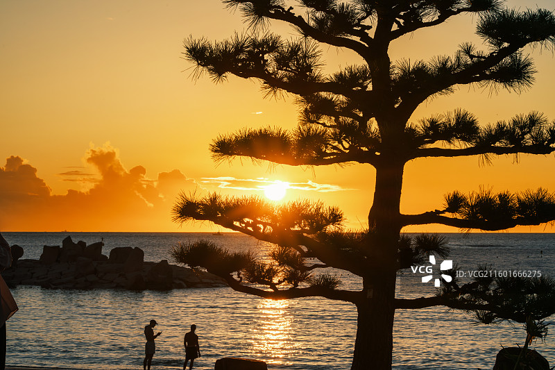 太平洋海边落日图片素材
