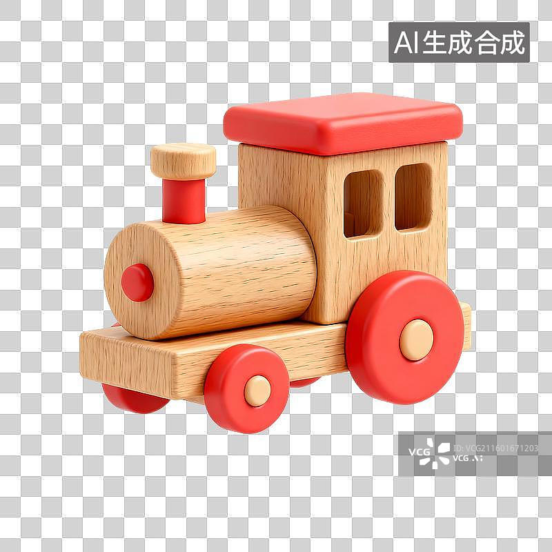 【AI数字艺术】卡通彩色小火车 3D 设计素材图片素材