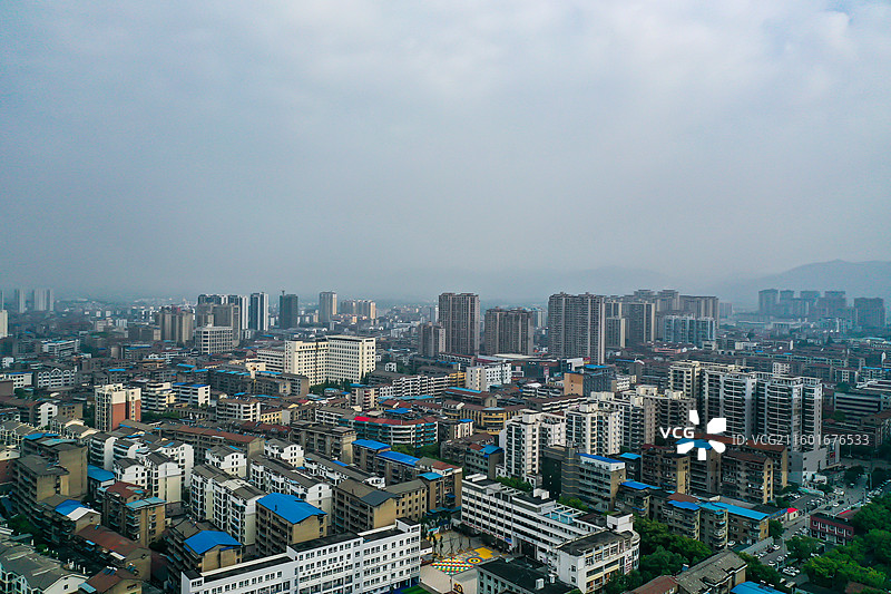 航拍湖北京山城区景色图片素材