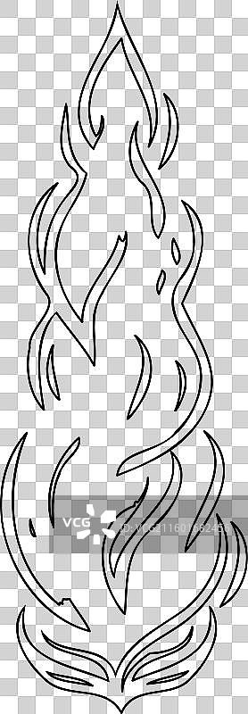 蜡烛火焰心形轮廓草图图片素材