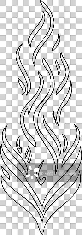 蜡烛火焰心形轮廓草图图片素材