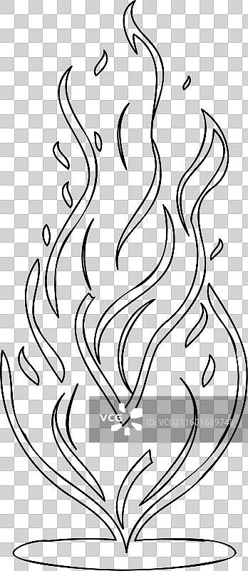 蜡烛火焰心形轮廓草图图片素材