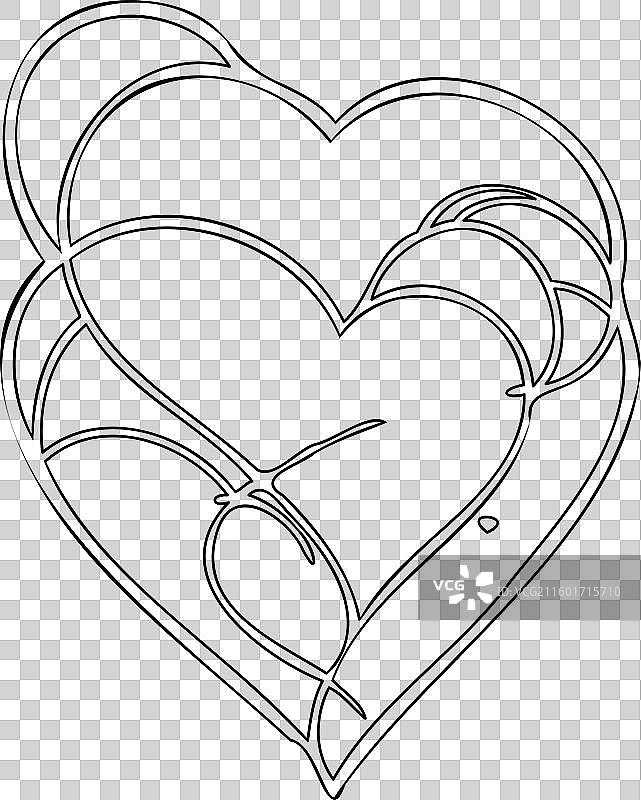 爱心情人节轮廓草图图片素材