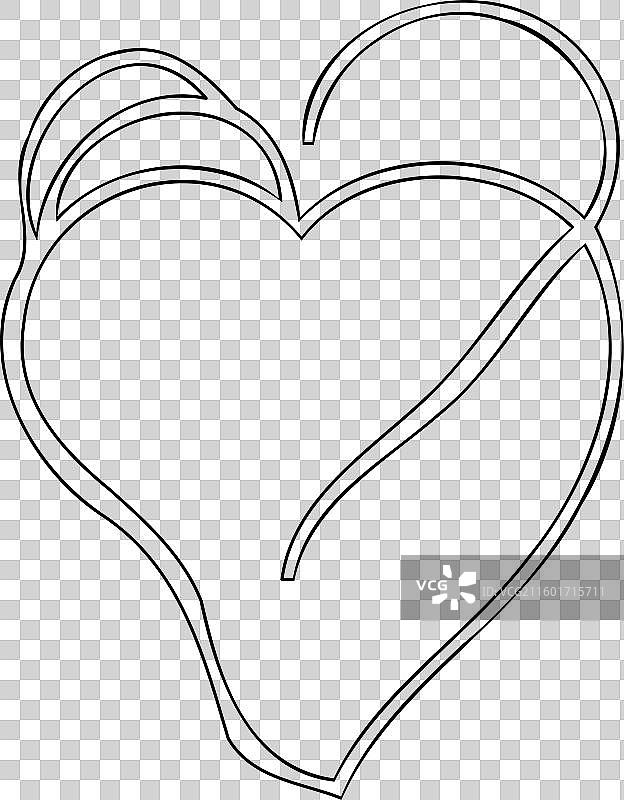 爱心情人节轮廓草图图片素材