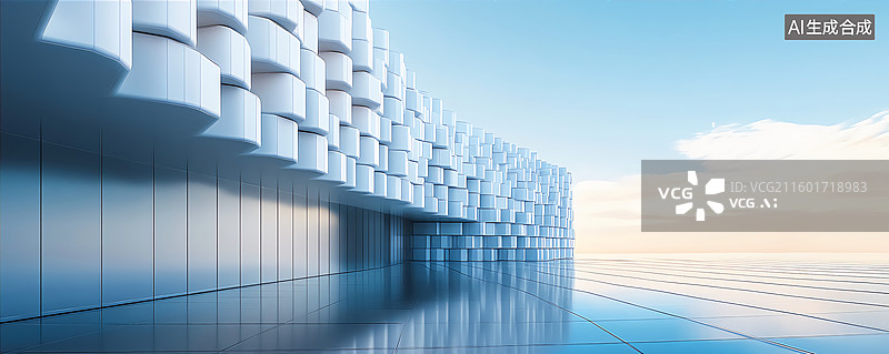 【AI数字艺术】抽象几何体建筑汽车背景图图片素材