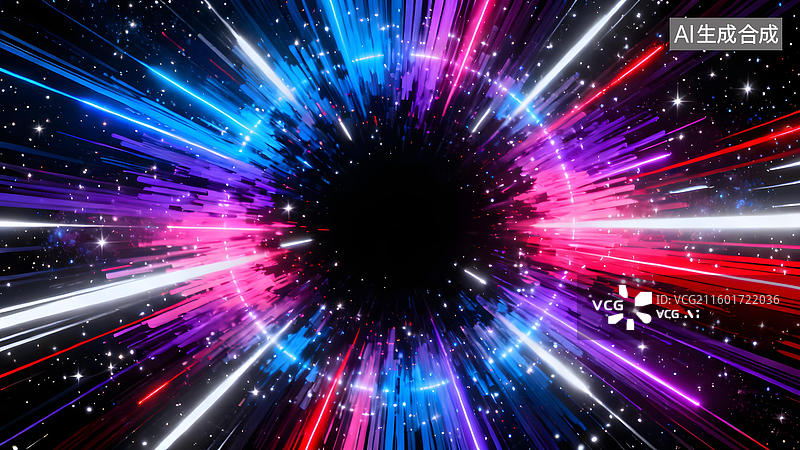 【AI数字艺术】宇宙星爆光效场景图片素材