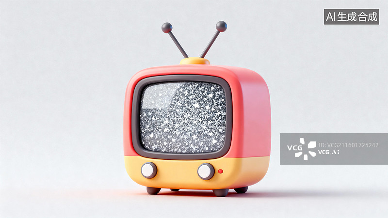 【AI数字艺术】复古电视机静置展示图片素材