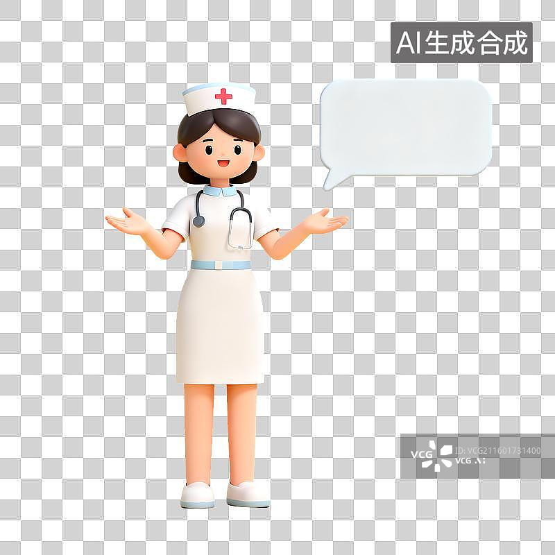 【AI数字艺术】护士角色卡通形象图片素材