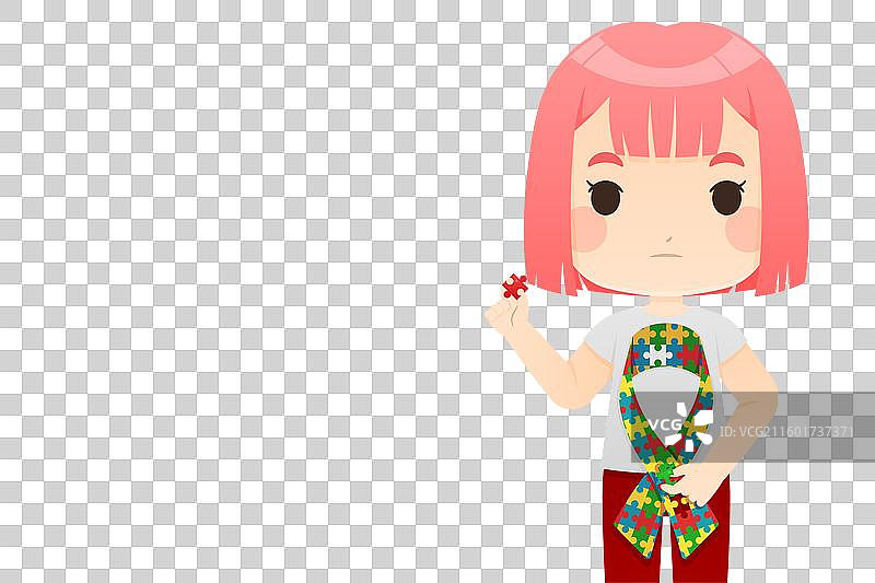 扁平化设计 国际阿斯伯格综合征宣传日图片素材