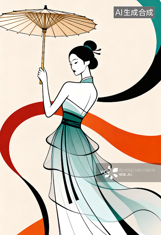 【AI数字艺术】国潮汉服美女壁纸图片素材