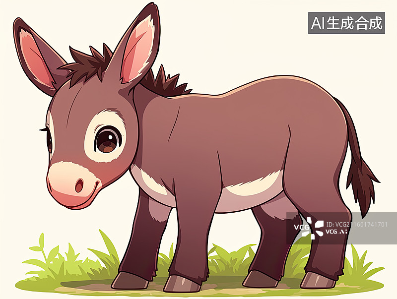 【AI数字艺术】可爱的小毛驴图片素材