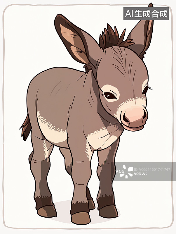 【AI数字艺术】可爱的小毛驴图片素材
