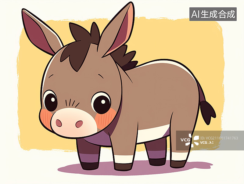 【AI数字艺术】可爱的小毛驴图片素材