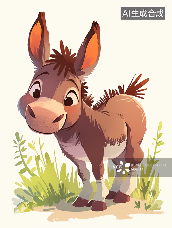 【AI数字艺术】可爱的小毛驴图片素材