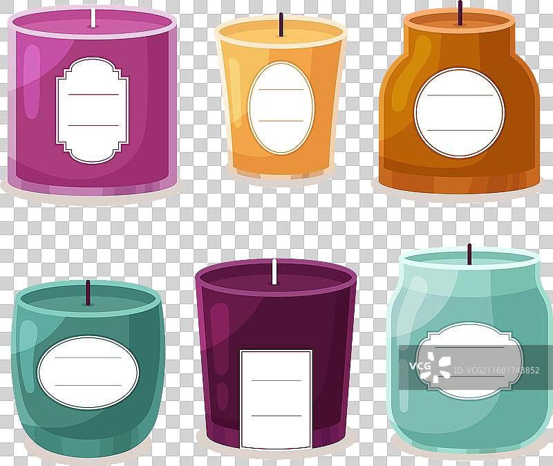 手绘香薰蜡烛系列图片素材