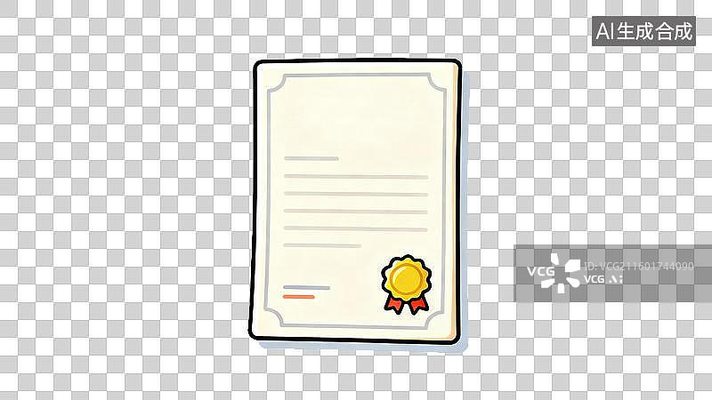 【AI数字艺术】带有装饰印章的空白证书图片素材