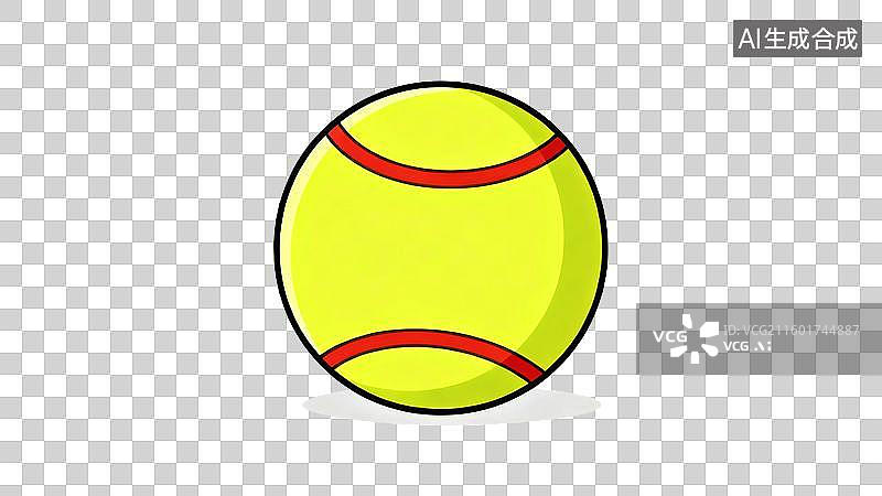 【AI数字艺术】黄色带红纹网球图片素材