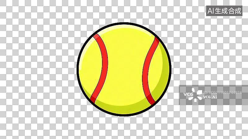 【AI数字艺术】黄色带红线的垒球图片素材