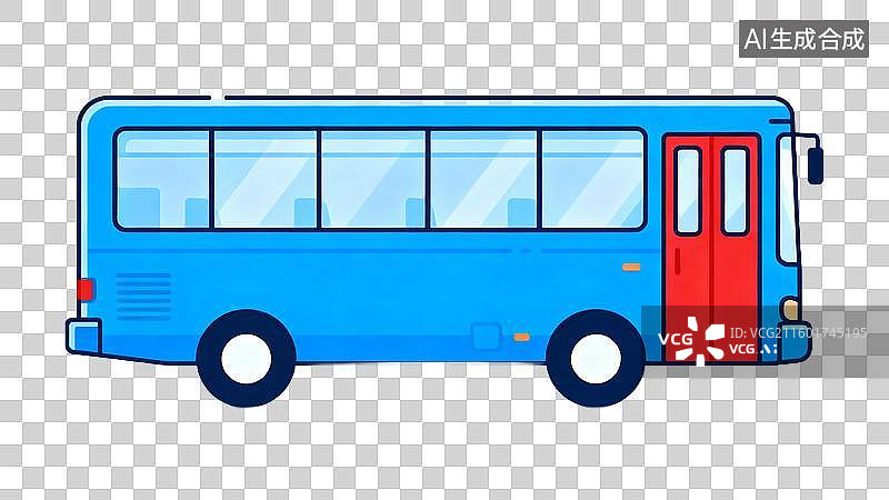 【AI数字艺术】蓝色城市公共汽车图片素材