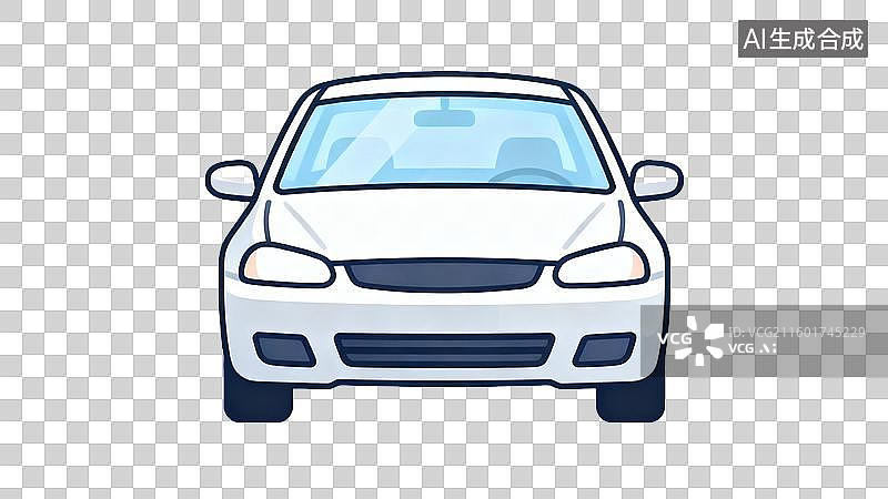 【AI数字艺术】白色汽车正面视图图片素材