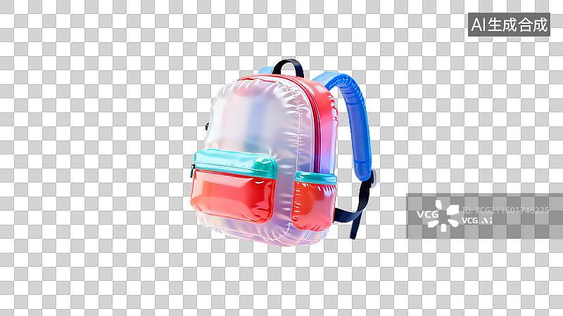 【AI数字艺术】彩色透明多口袋背包图片素材