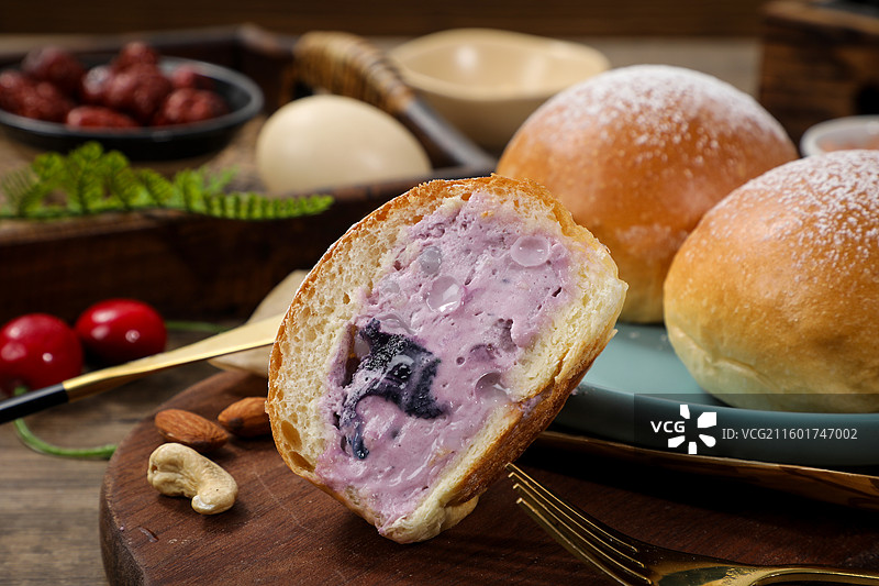 多肉葡萄冰面包图片素材