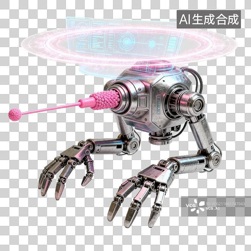 【AI数字艺术】3D风格科技感纳米机器人图片素材