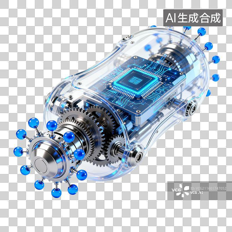 【AI数字艺术】3D风格科技感纳米机器人图片素材