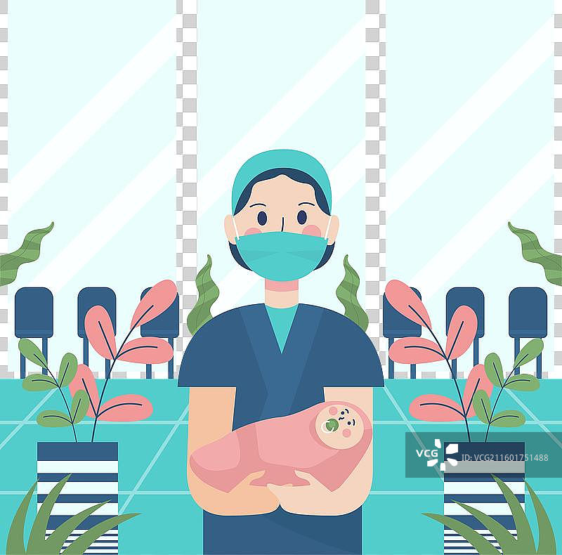 简约风格助产士节图片素材