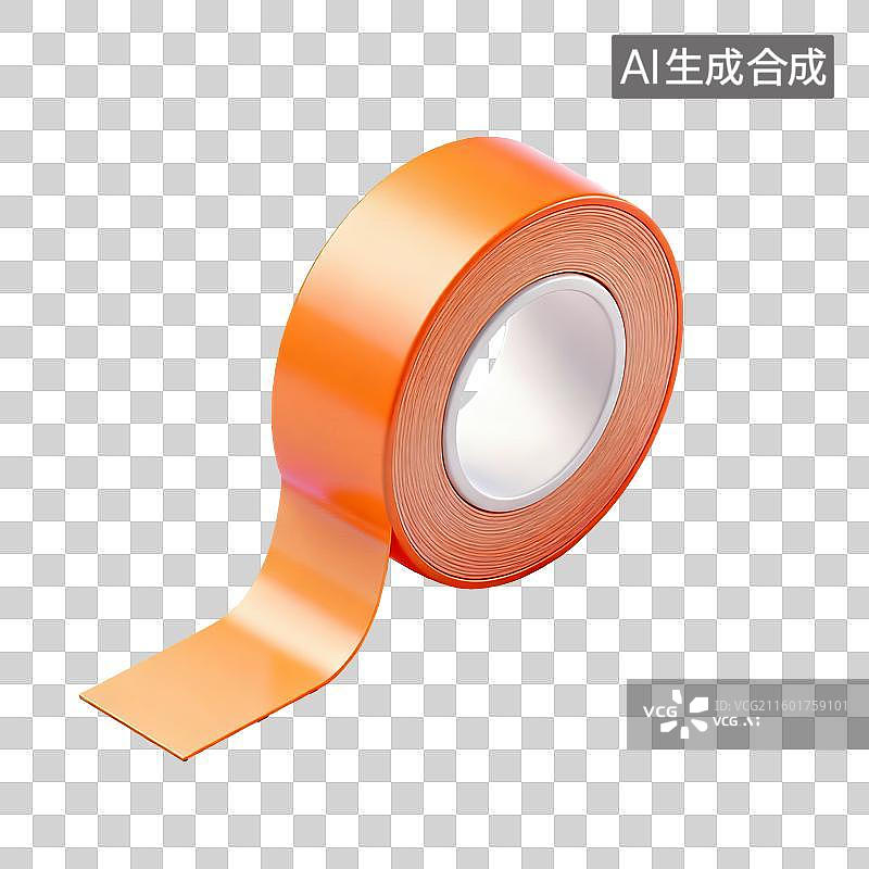 【AI数字艺术】办公用品免抠元素——橙白配色胶带图片素材