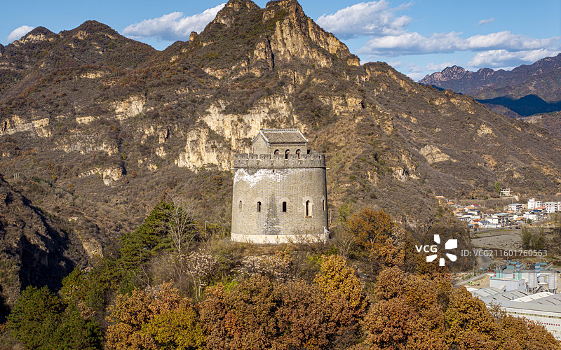 天津市蓟州区黄崖关长城景区航拍图片素材