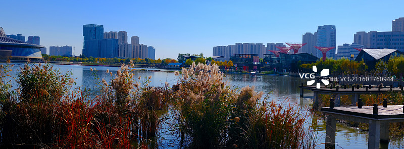 保定东湖公园，秋天景色图片素材