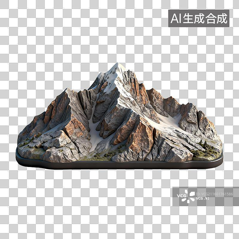 【AI数字艺术】雄伟壮丽的山脉3D模型图片素材