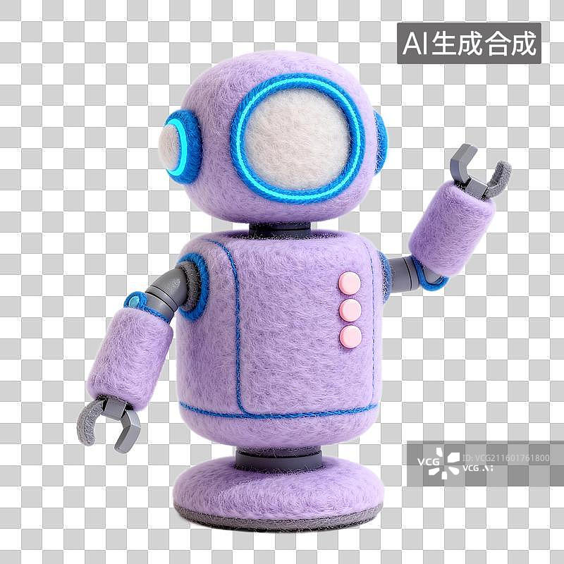 【AI数字艺术】3D羊毛毡风格机器人人工智能免抠元素图片素材