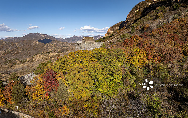 天津市蓟州区黄崖关长城景区航拍图片素材
