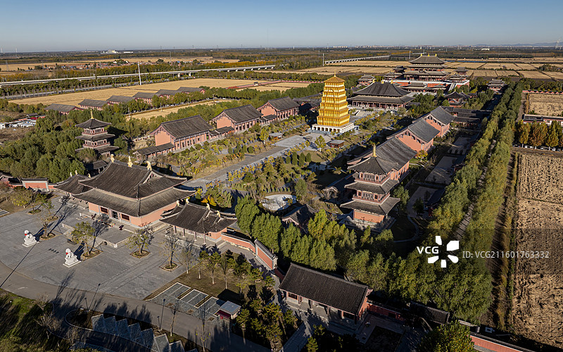 天津市宝坻区大觉禅寺航拍图片素材