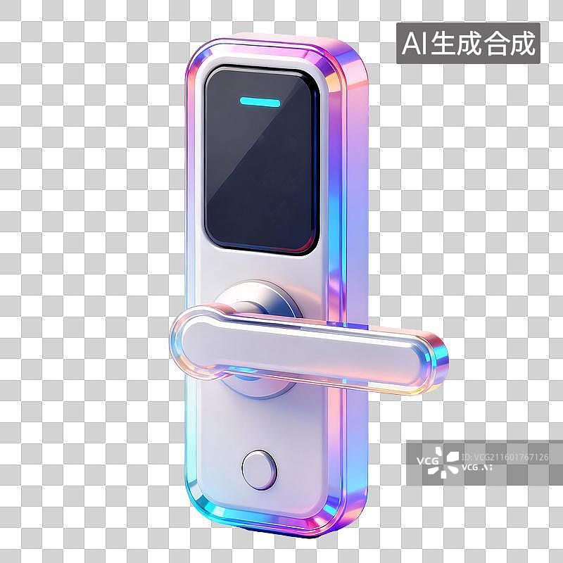 【AI数字艺术】3D轻拟物风未来科技密码锁元素图片素材