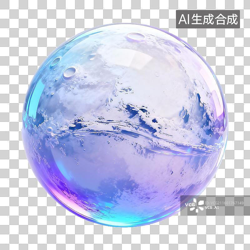 【AI数字艺术】3D轻拟物风未来科技星球元素图片素材