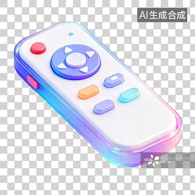 【AI数字艺术】3D轻拟物风未来科技遥控器元素图片素材