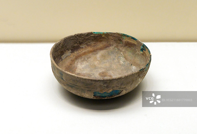 绿琉璃碗 北魏 1948年河北景县封氏墓群出土 中国国家博物馆“古代中国基本陈列”图片素材