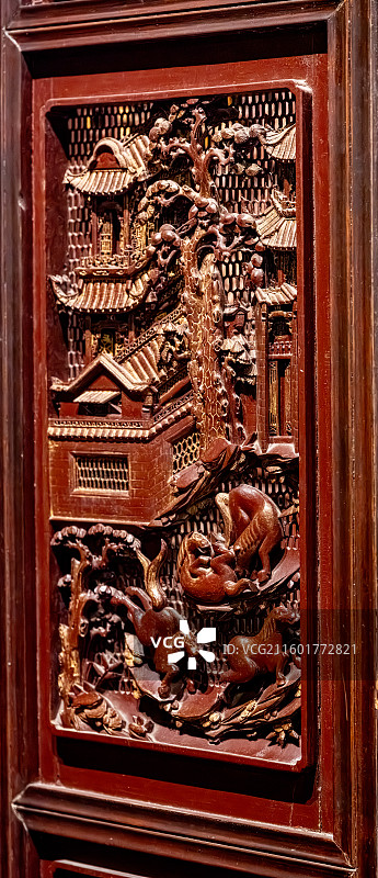 泰宁明清园 金丝楠拔步床 清朝中叶大户人家卧室床前的小木屋 福建三明文化旅游图片素材