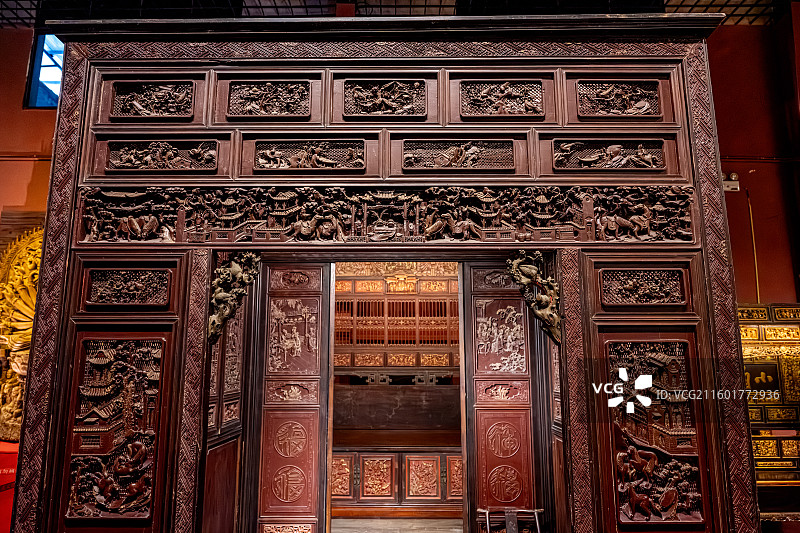 泰宁明清园 金丝楠拔步床 清朝中叶大户人家卧室床前的小木屋 福建三明文化旅游图片素材