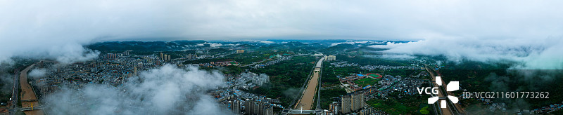 航拍湖北十堰郧西县图片素材